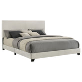 Best Furniture Outlet - Coaster - Dorian Fabric Upholstered Eastern King Panel Bed Cream - 300852KE