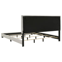 Dorian Fabric Upholstered Eastern King Panel Bed Cream