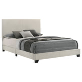 Best Furniture Outlet - Coaster - Dorian Fabric Upholstered Queen Panel Bed Cream - 300852Q