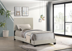 Dorian Fabric Upholstered Twin Panel Bed Cream
