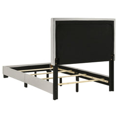 Dorian Fabric Upholstered Twin Panel Bed Cream