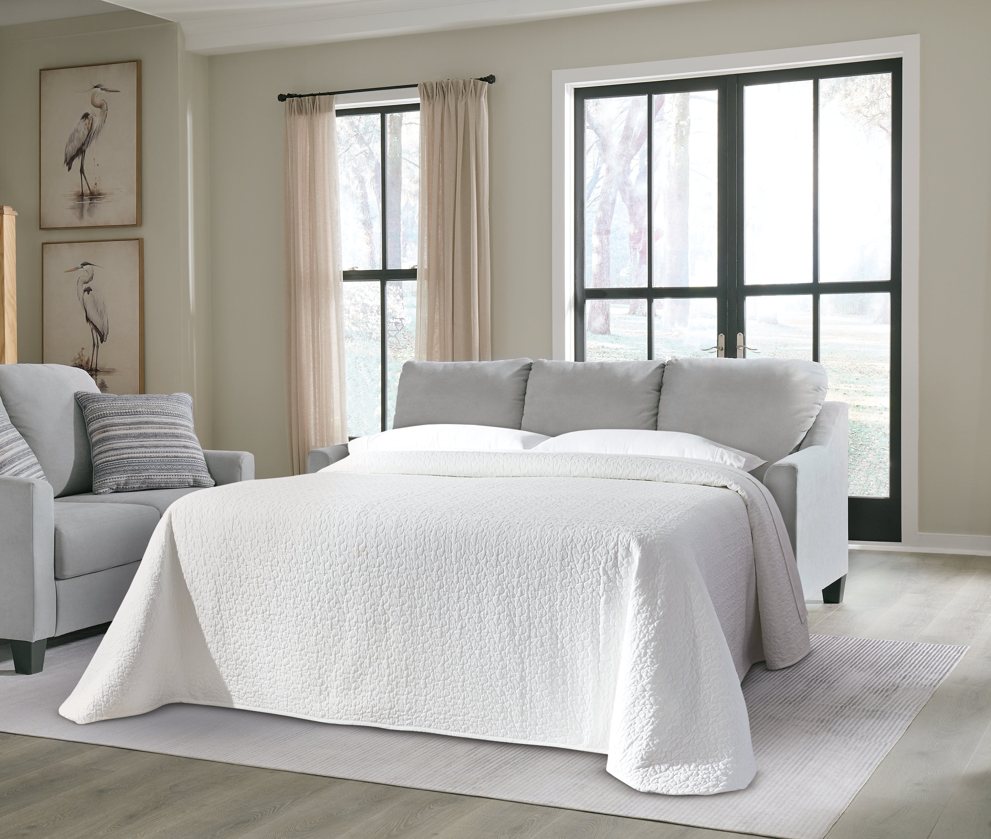 Best Furniture Outlet - Ashley Furniture - Adlai Living Room - Queen Sofa Sleeper / Shadow - 3010339