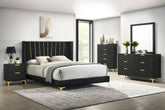 Best Furniture Outlet - Coaster - Kendall 5-piece Eastern King Bedroom Set Black - 301161KE-S5