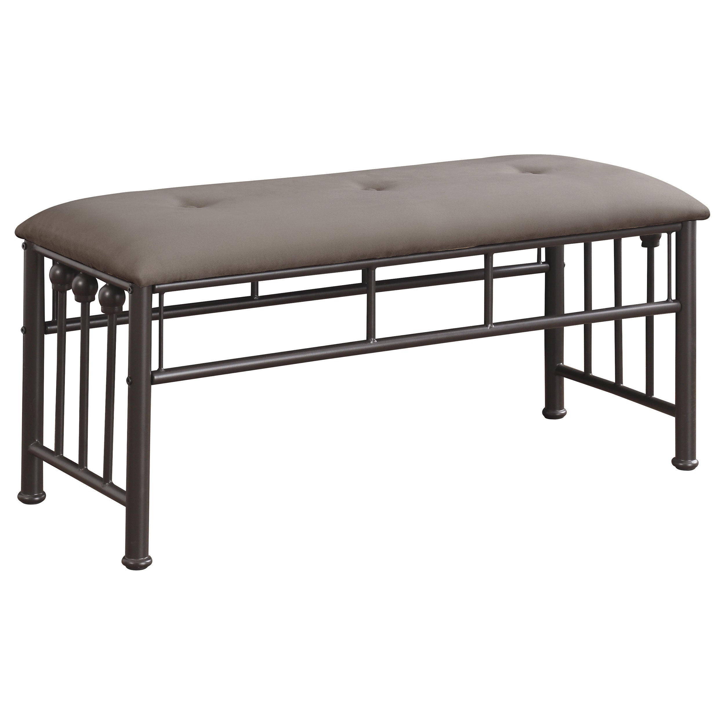 Best Furniture Outlet - Coaster - Livingston Microfiber Upholstered Bench Brown and Bronze - 301396