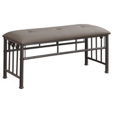 Best Furniture Outlet - Coaster - Livingston Microfiber Upholstered Bench Brown and Bronze - 301396