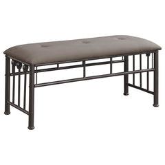 Best Furniture Outlet - Coaster - Livingston Microfiber Upholstered Bench Brown and Bronze - 301396