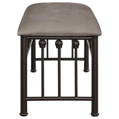 Livingston Microfiber Upholstered Bench Brown and Bronze