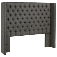 Best Furniture Outlet - Coaster - Bancroft Upholstered Eastern King Wingback Headboard Grey - 301405KEB1