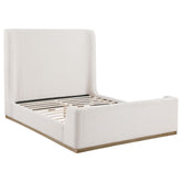 Best Furniture Outlet - Coaster - Nala Queen Bouclé Upholstered Platform Bed Cream - 302046Q