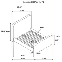Wren Upholstered Queen Panel Bed Grey