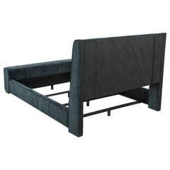 Preston Upholstered Queen Audio Flame Visualizer Bed Blue