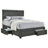 Best Furniture Outlet - Coaster - Soledad Upholstered Full Storage Panel Bed Grey - 305877F