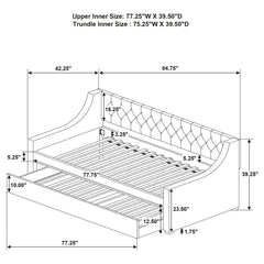 Chatsboro Upholstered Twin Daybed with Trundle Grey