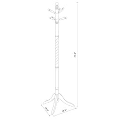 Riona 6 Hook Freestanding Wood Coat Rack Hat Hanger Merlot