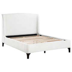Best Furniture Outlet - Coaster - Mosby Upholstered Eastern King Wingback Bed Snow - 306020KE