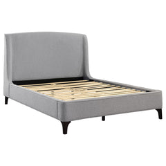 Best Furniture Outlet - Coaster - Mosby Upholstered Queen Wingback Bed Grey - 306021Q