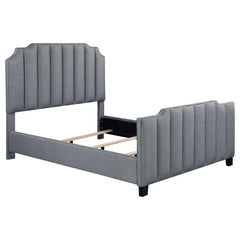 Best Furniture Outlet - Coaster - Fiona Upholstered Queen Panel Bed Light Grey - 306029Q