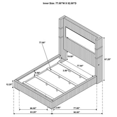 Tisdall Upholstered Eastern King Flame Visualizer Bed Black