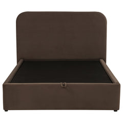 Anders Upholstered Full Storage Lift Platform Bed Chocolate