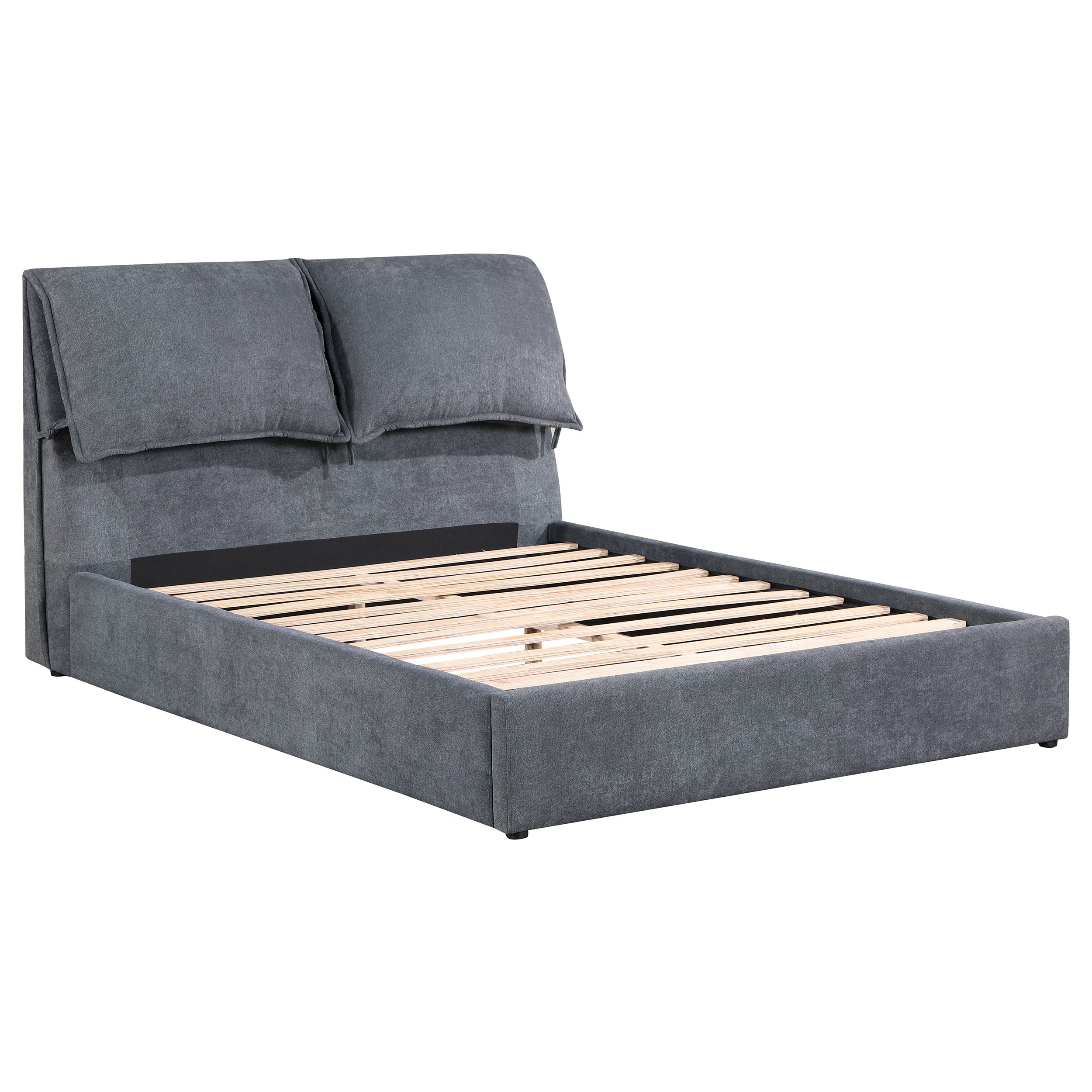Best Furniture Outlet - Coaster - Laurel Upholstered Eastern King Panel Bed Dark Grey - 306041KE
