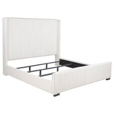 Best Furniture Outlet - Coaster - Natasha 65-inch Upholstered California King Bed Cream - 306051KW