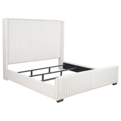 Best Furniture Outlet - Coaster - Natasha 65-inch Upholstered California King Bed Cream - 306051KW