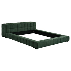 Best Furniture Outlet - Coaster - Trinity Upholstered Eastern King Platform Bed Green - 306120KE