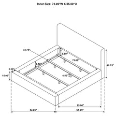 Rebecca Faux Fur Upholstered California King Bed Cream