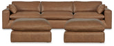 Best Furniture Outlet - Ashley Furniture - Emilia 3-Piece Sectional and 2 Ottomans - 3-Piece Sectional and 2 Ottomans - 30901U2