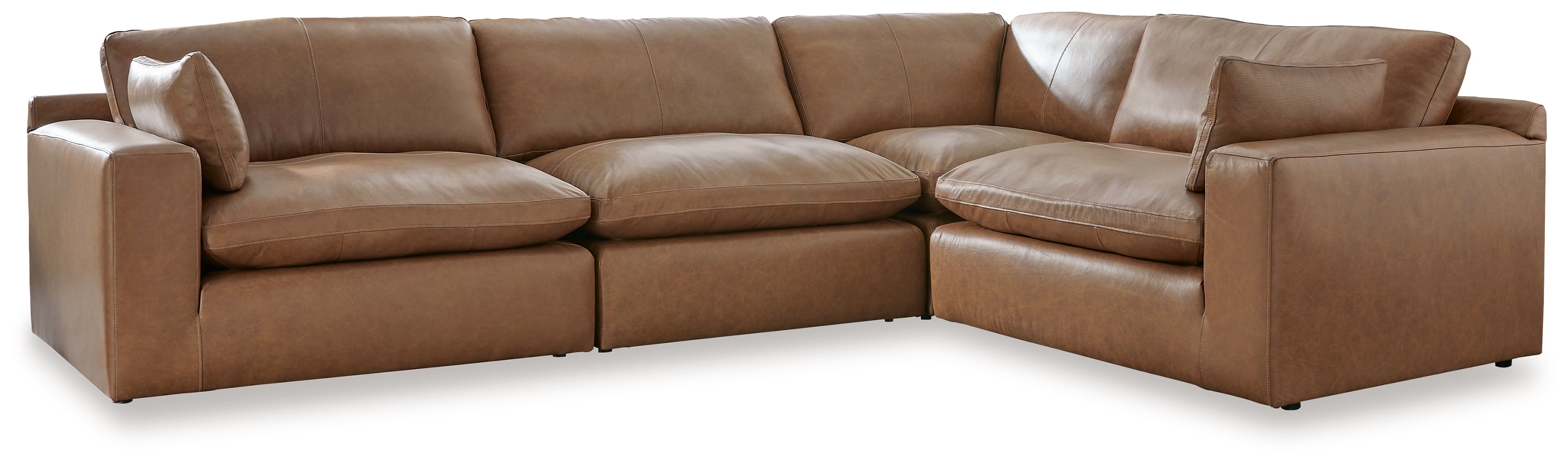 Best Furniture Outlet - Ashley Furniture - Emilia Sectional - RAF 4-Piece Sectional / Caramel - 30901S3