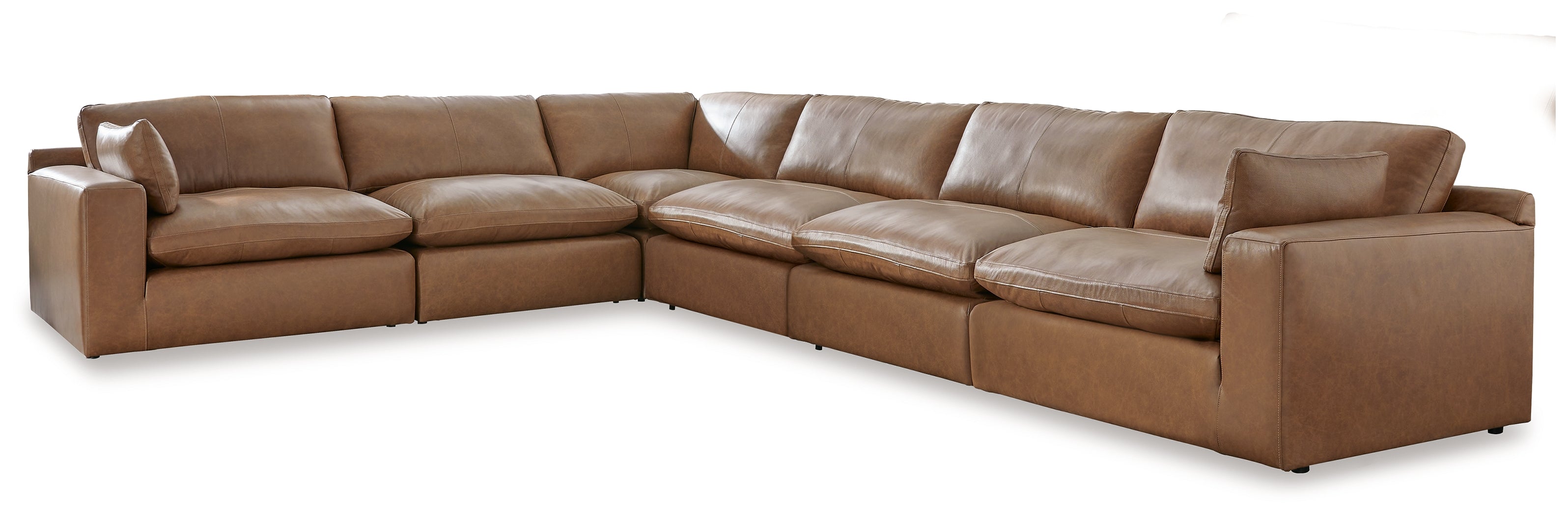 Best Furniture Outlet - Ashley Furniture - Emilia Sectional - RAF 6-Piece Sectional / Caramel - 30901S5