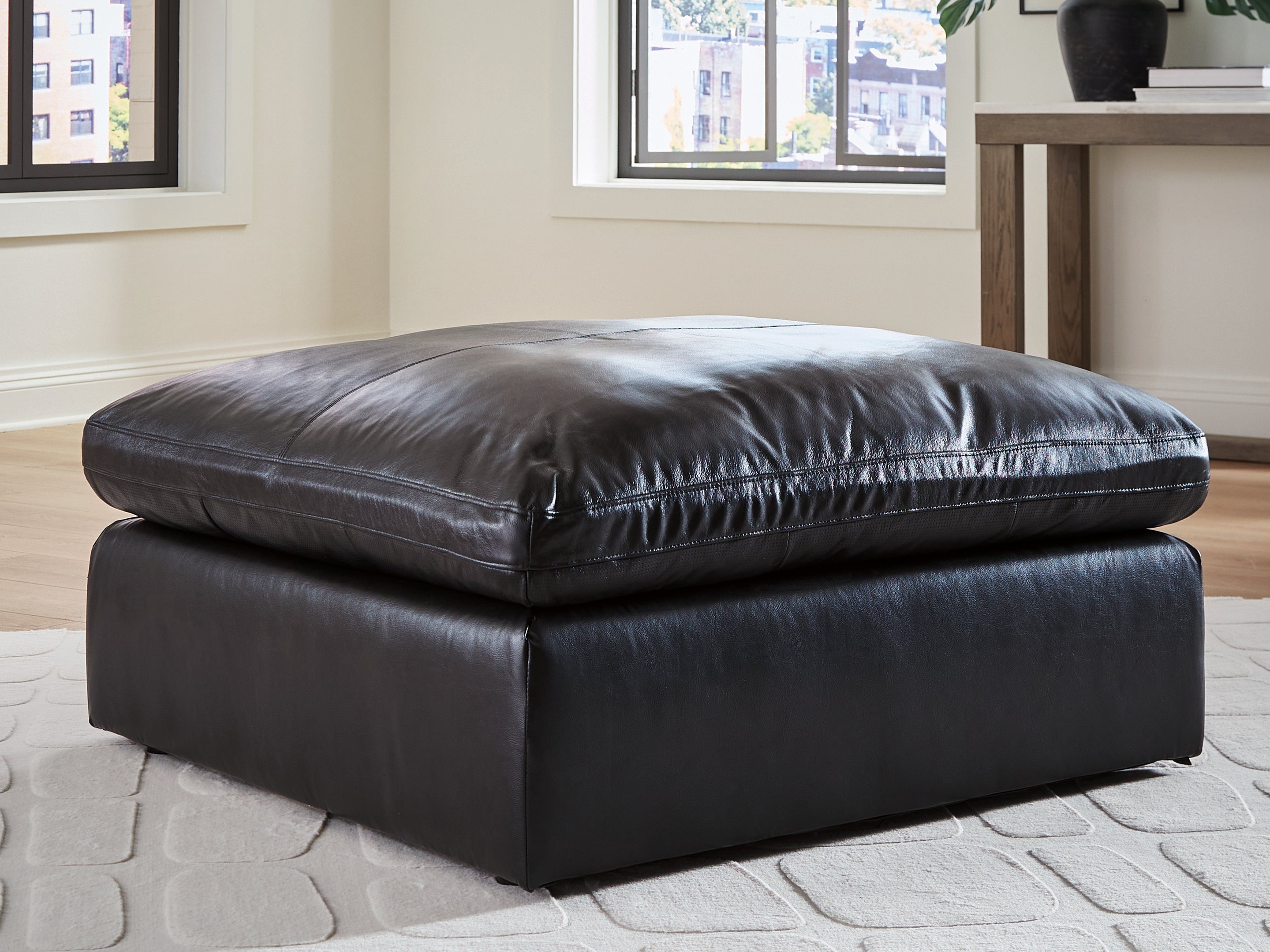 Best Furniture Outlet - Ashley Furniture - Emilia Sectional - Oversized Accent Ottoman / Black - 3090208