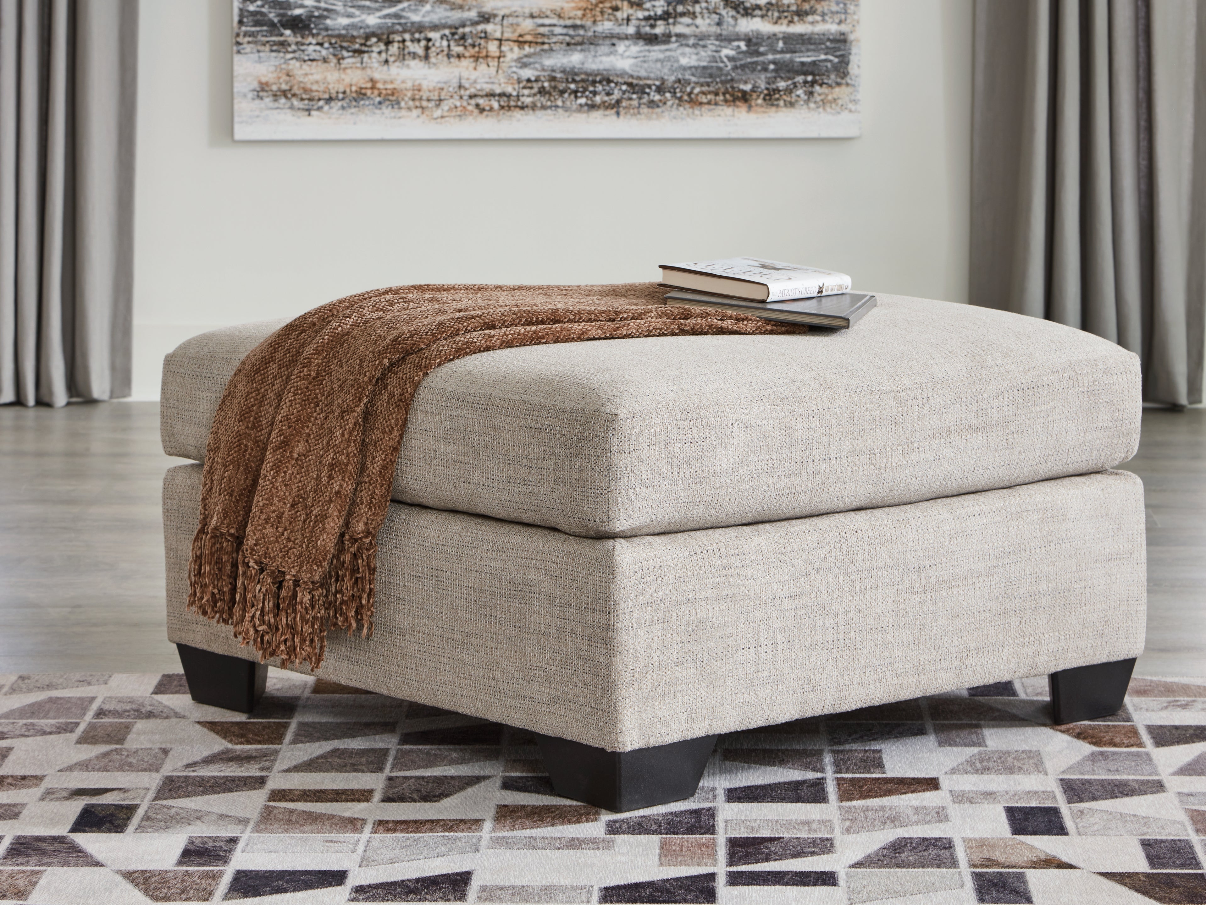 Best Furniture Outlet - Ashley Furniture - Mahoney Living Room - Oversized Accent Ottoman / Pebble - 3100408
