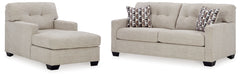 Best Furniture Outlet - Ashley Furniture - Mahoney Sofa and Chaise - Sofa and Chaise / Pebble - 31004U2