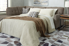 Best Furniture Outlet - Ashley Furniture - Mahoney Sectional - RAF 2-Piece Sleeper Sectional with Chaise / Chocolate - 31005S3