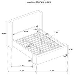 Alamosa Boucle Upholstered Eastern King Platform Bed White