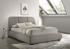 Mokena 46-inch Upholstered Queen Platform Bed Taupe