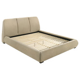 Best Furniture Outlet - Coaster - Mokena 46-inch Upholstered California King Platform Bed Brown - 310091KW