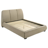 Best Furniture Outlet - Coaster - Mokena 46-inch Upholstered Queen Platform Bed Brown - 310091Q