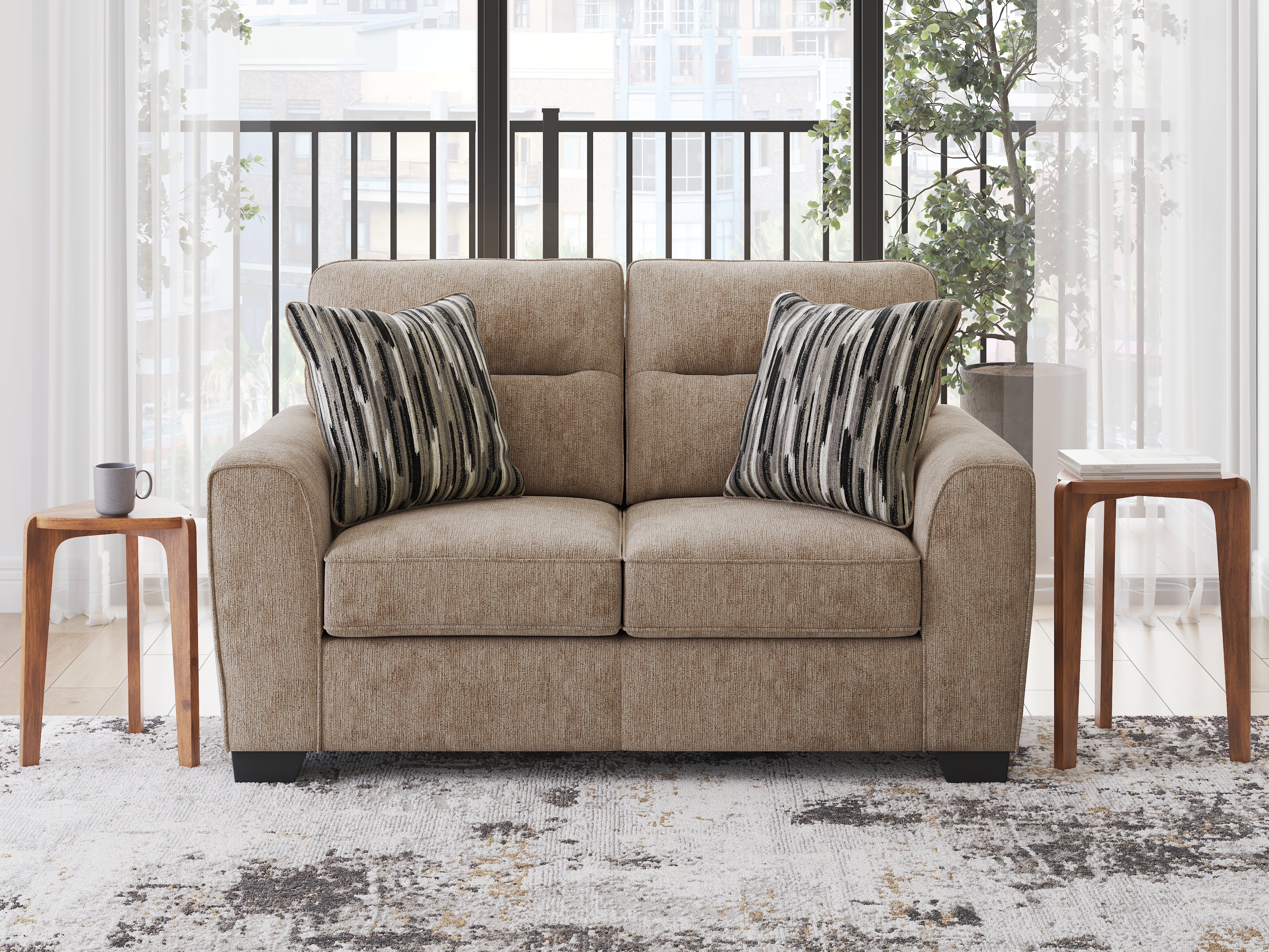 Best Furniture Outlet - Ashley Furniture - Olten Living Room - Loveseat / Mocha - 3130435