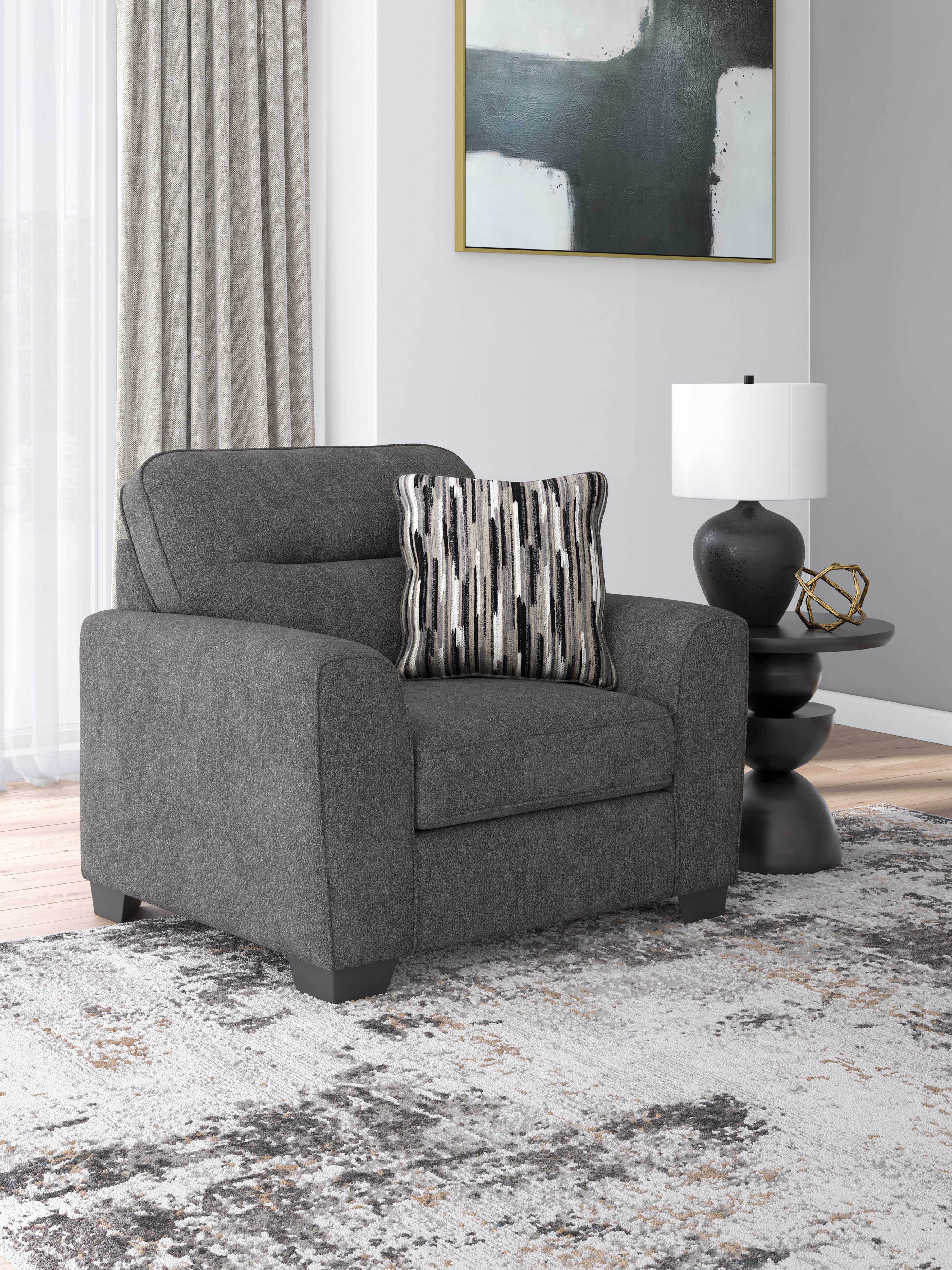Best Furniture Outlet - Ashley Furniture - Olten Living Room - Chair and a Half / Graphite - 3130523