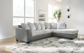 Best Furniture Outlet - Ashley Furniture - Clairette Court Sectional - LAF 2-Piece Sectional with Chaise / Alloy - 31503S2