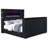 Best Furniture Outlet - Coaster - Tisdall California King Flame Visualizer TV Bed Black - 315868BLKKW