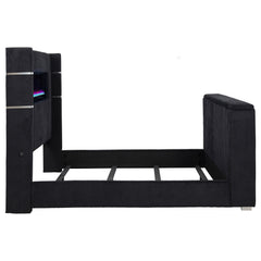 Tisdall California King Flame Visualizer TV Bed Black