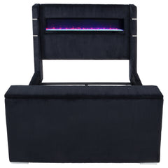 Tisdall Queen Flame Visualizer Wingback TV Bed Black