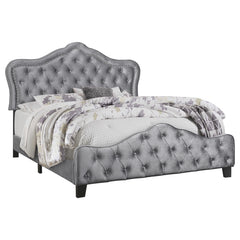 Best Furniture Outlet - Coaster - Bella Upholstered California King Panel Bed Grey - 315871KW