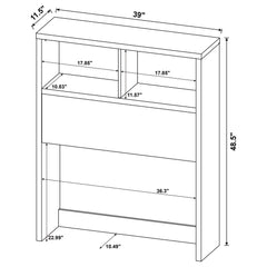 Westpark 49-inch Twin Bookcase Headboard Dark Pine