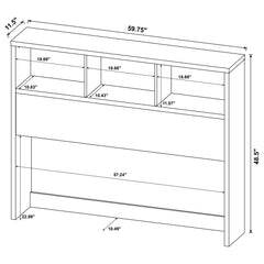 Westpark 49-inch Queen Bookcase Headboard Mango