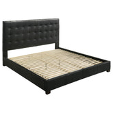 Best Furniture Outlet - Coaster - Medley Genuine Leather Eastern King Platform Bed Black - 315911BLKKE