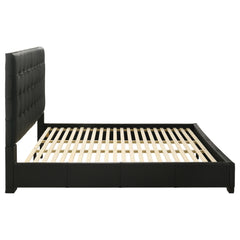 Medley Genuine Leather Eastern King Platform Bed Black